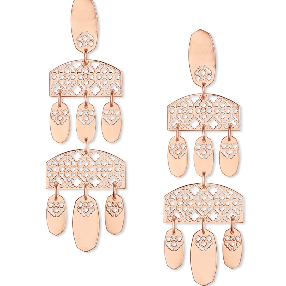 Emmet Rose Gold Statement Earrings In Rose Gold